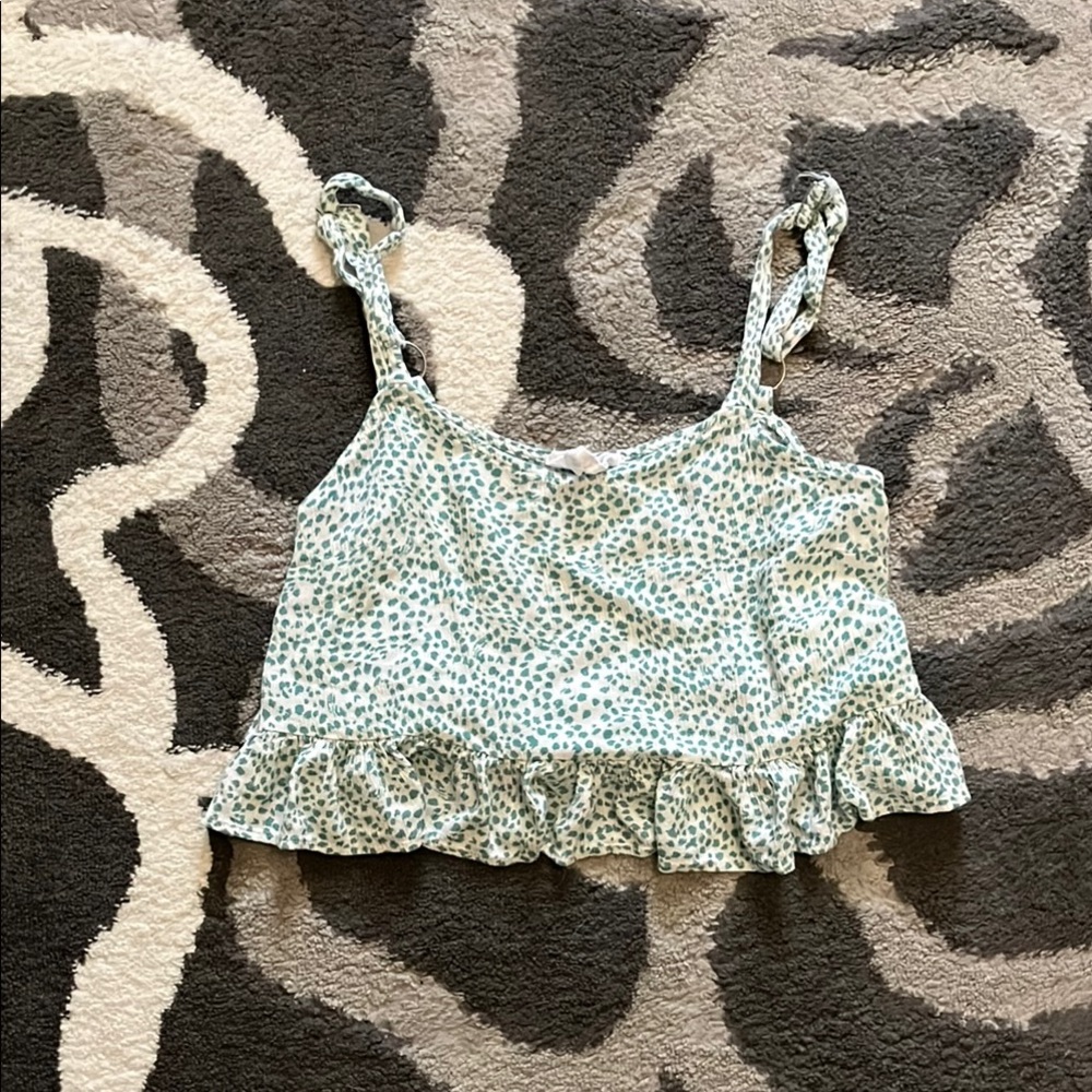 Sadie & Sage Blue Floral Crop Top